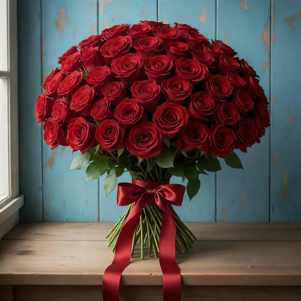 Букет Красные розы Блэк Меджик в Кировске Мурманской области