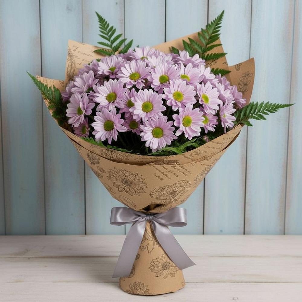 Букет цветов из: Хризантемы в Кировске Мурманской области