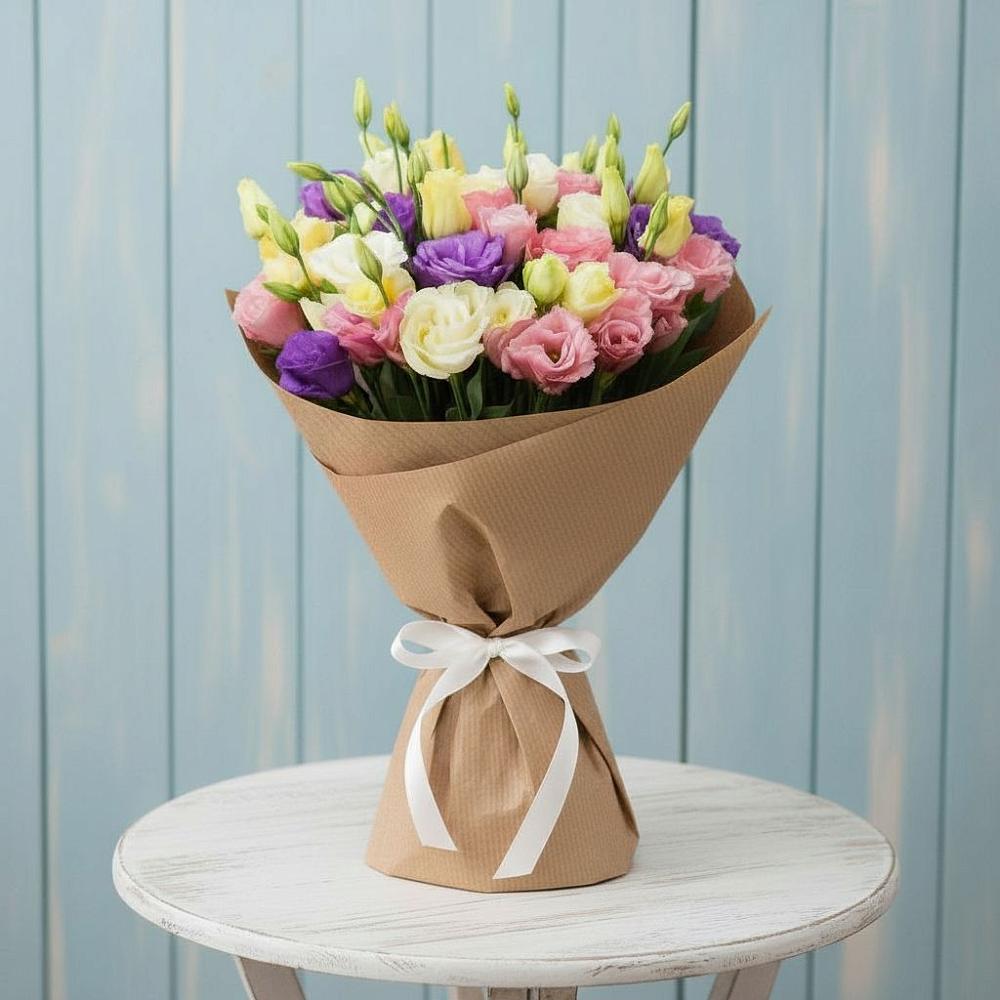 Букет цветов из: Лизиантусы в Кировске Мурманской области