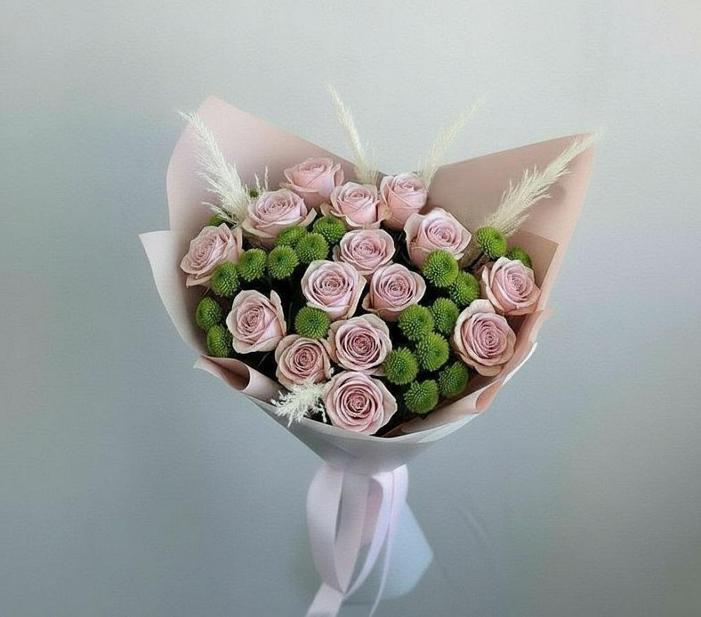 Букет цветов из: Розы и Хризантемы в Кировске Мурманской области