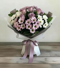 Букет цветов из:  Хризантемы и Розы в Кировске Мурманской области