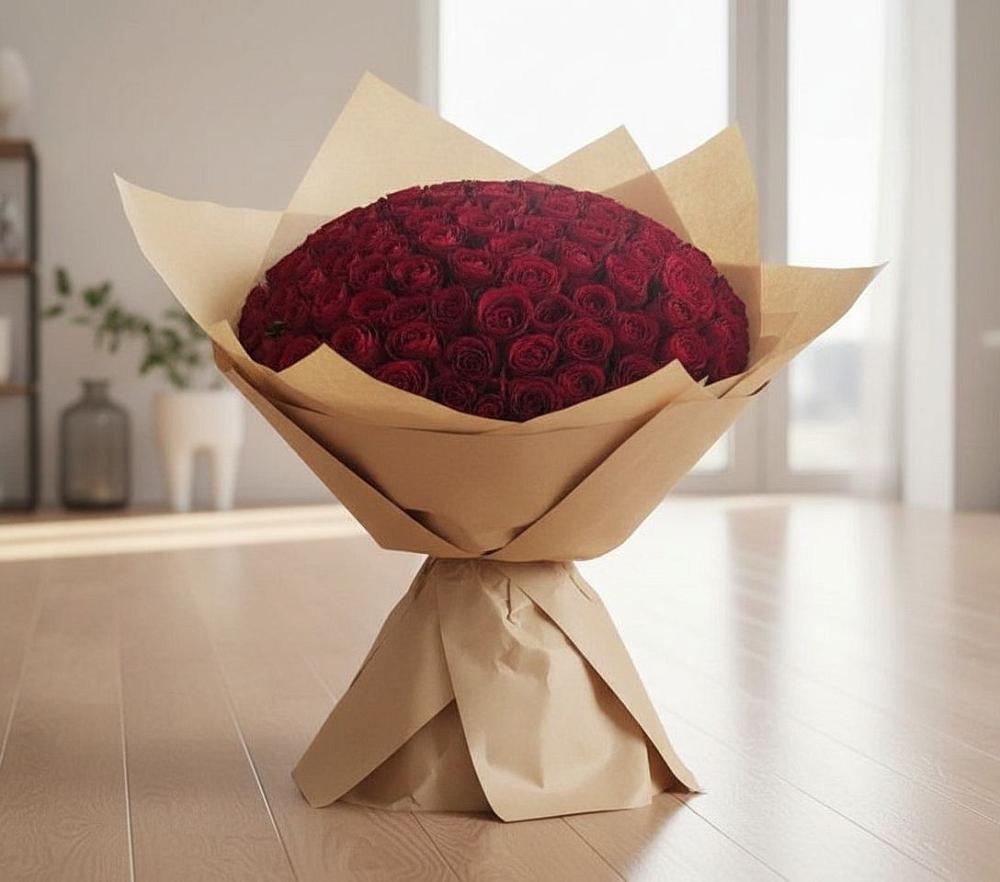 Букет 101 Красная роза в Кировске Мурманской области